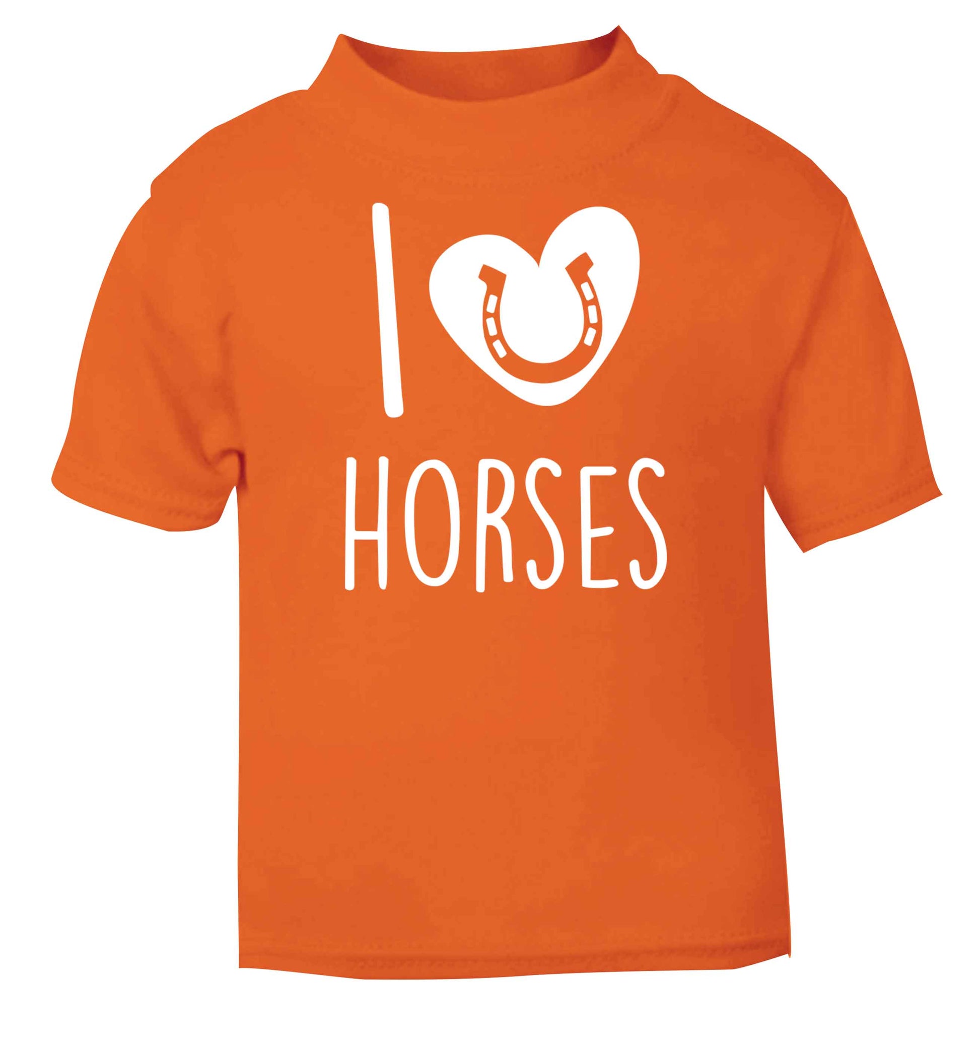 I love horses orange baby toddler Tshirt 2 Years