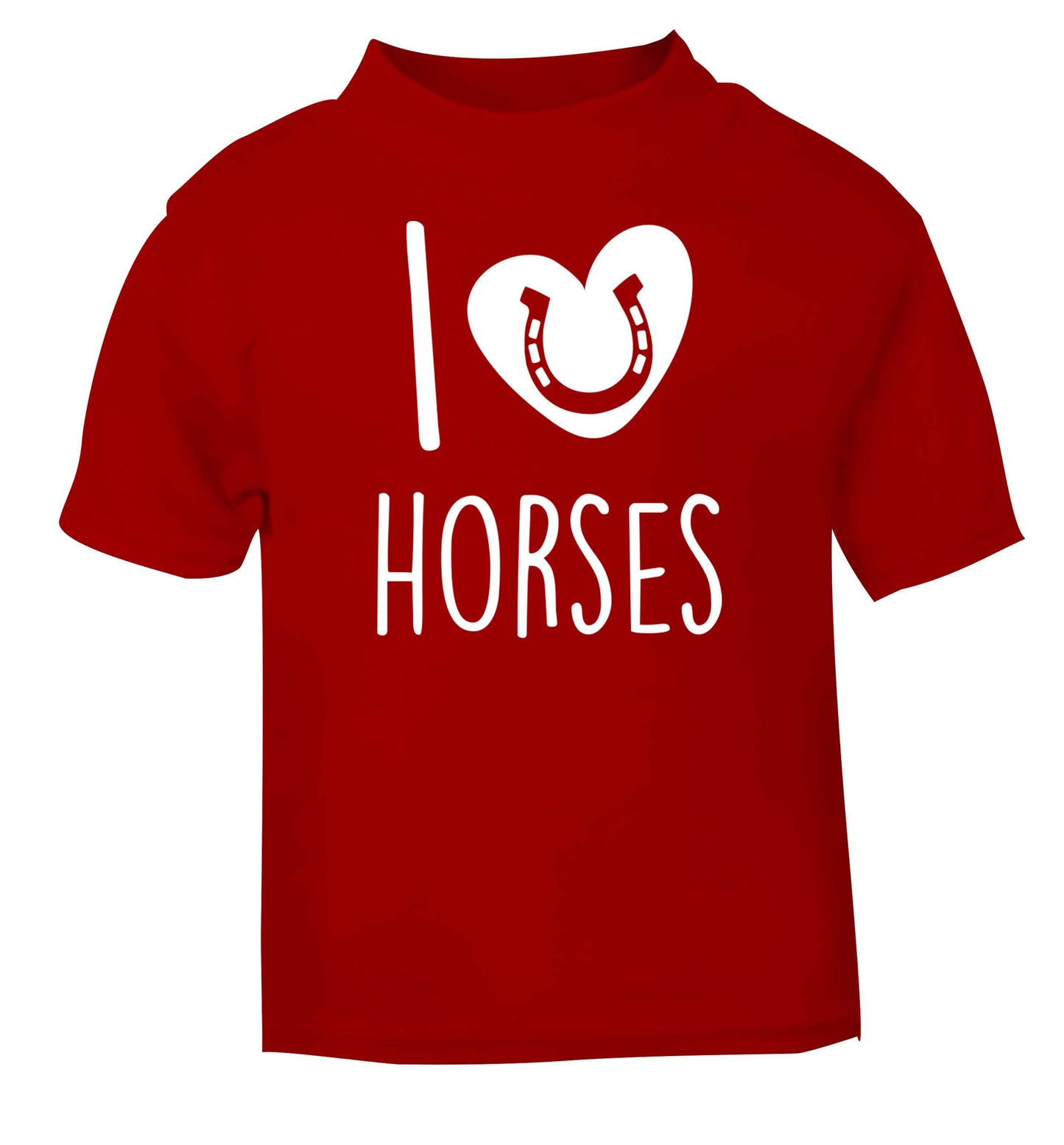 I love horses red baby toddler Tshirt 2 Years