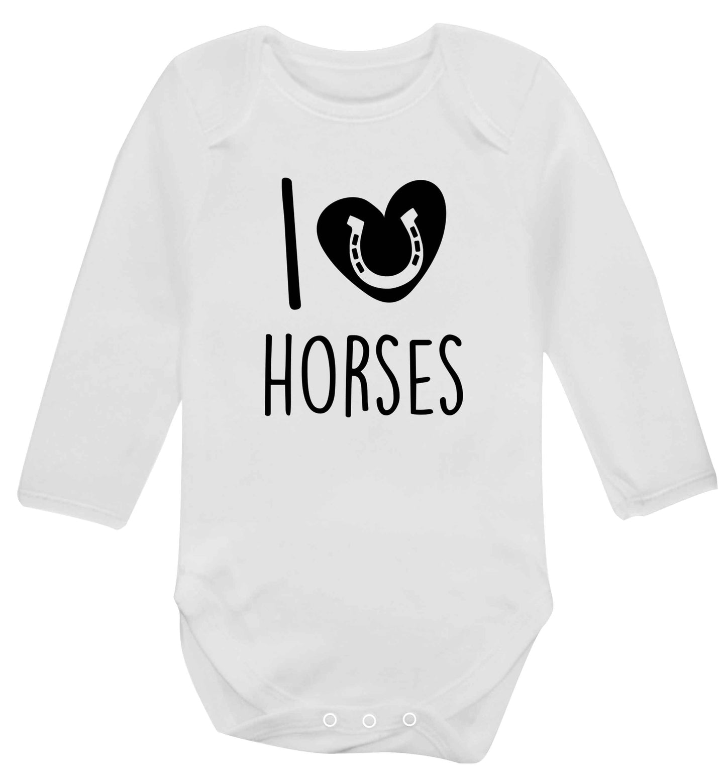 I love horses baby vest long sleeved white 6-12 months