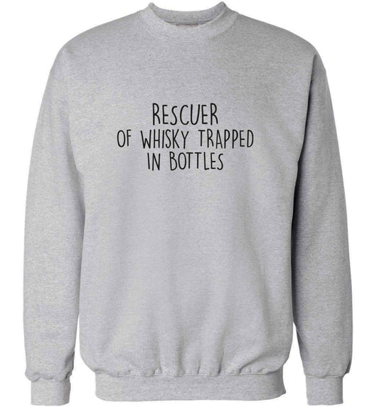 Rescuer of whisky trapped in bottles adult's unisex grey sweater 2XL