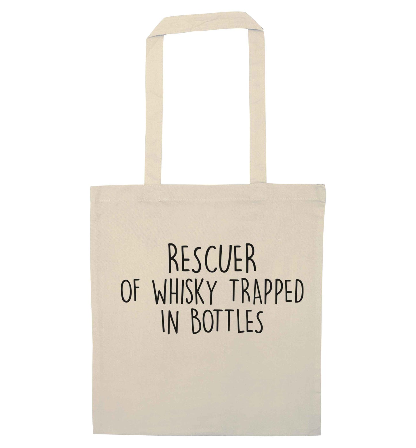 Rescuer of whisky trapped in bottles natural tote bag
