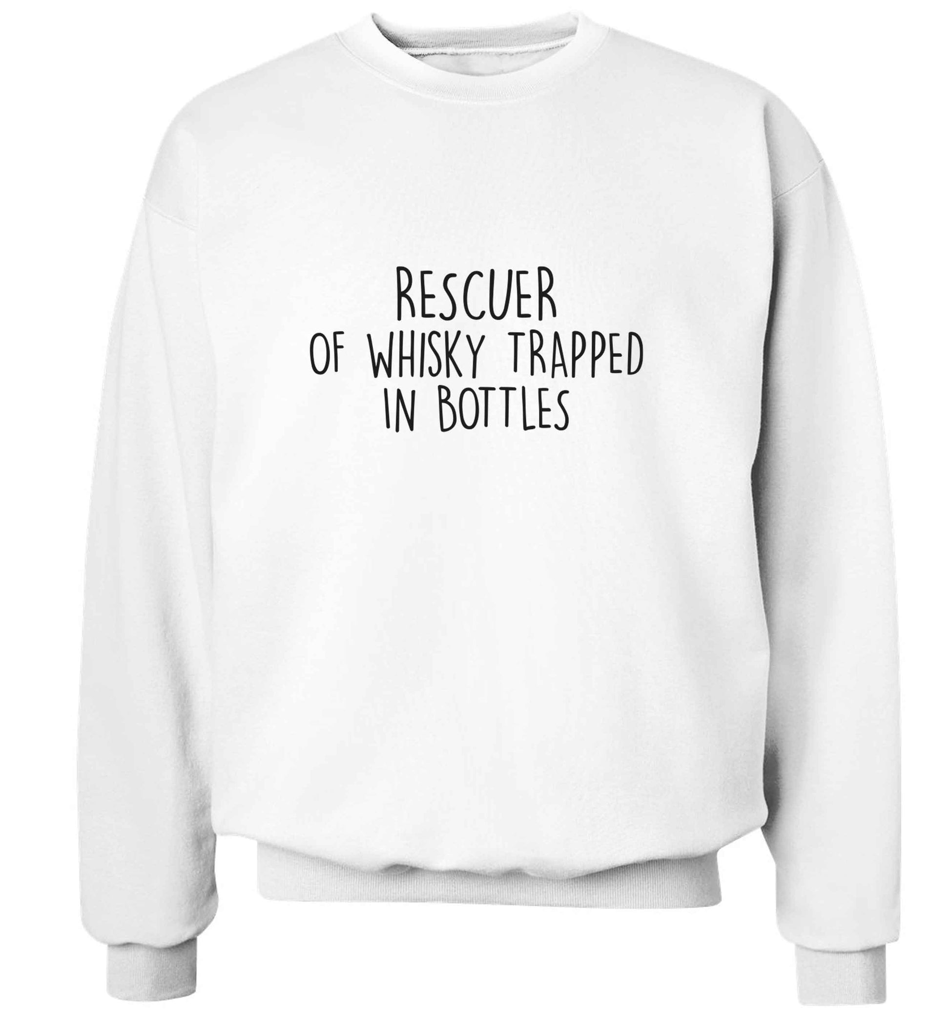 Rescuer of whisky trapped in bottles adult's unisex white sweater 2XL