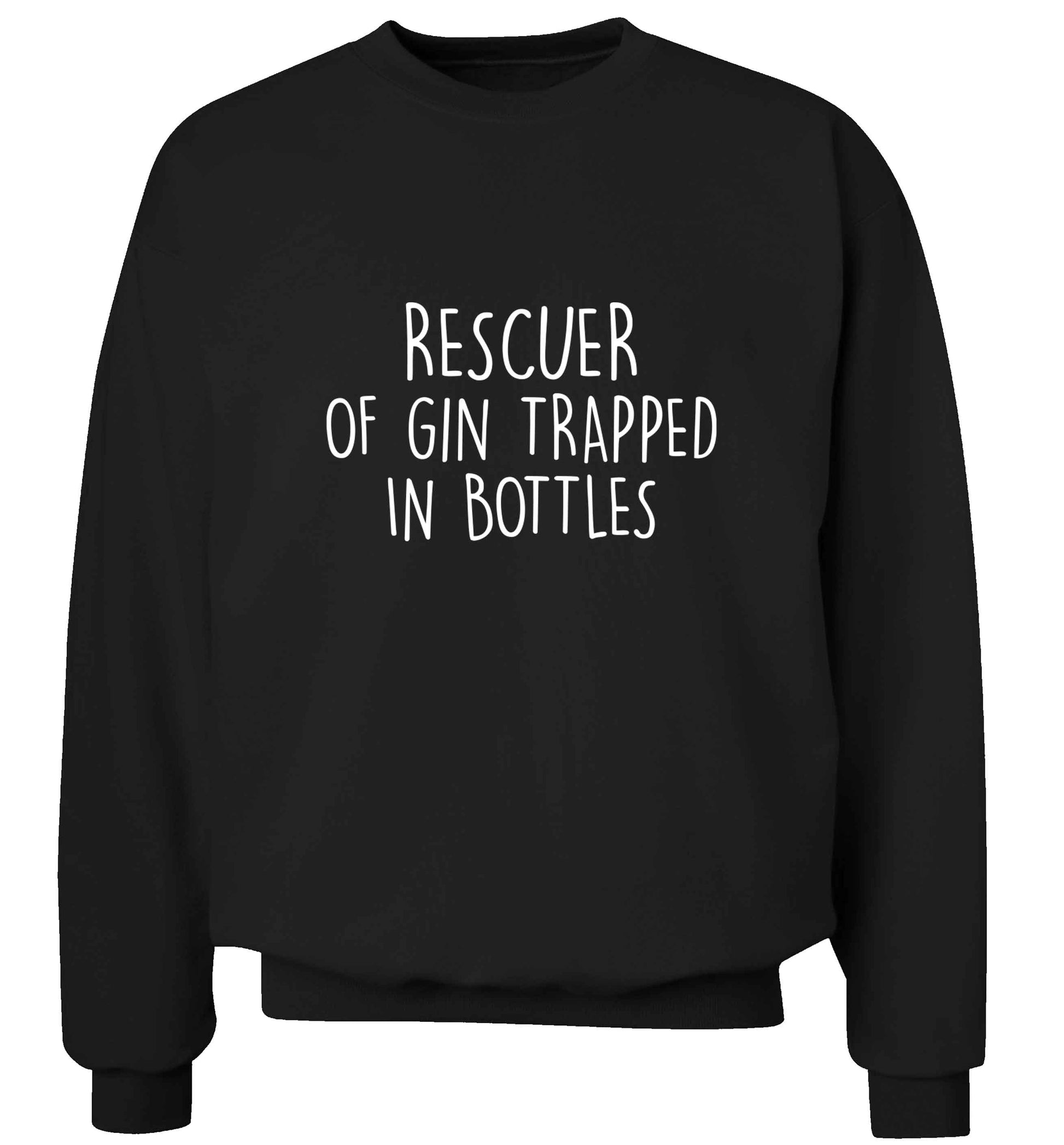 Rescuer of gin trapped in bottles adult's unisex black sweater 2XL