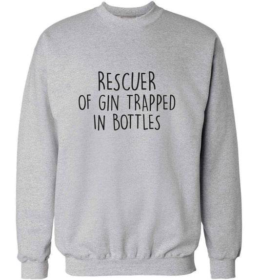 Rescuer of gin trapped in bottles adult's unisex grey sweater 2XL