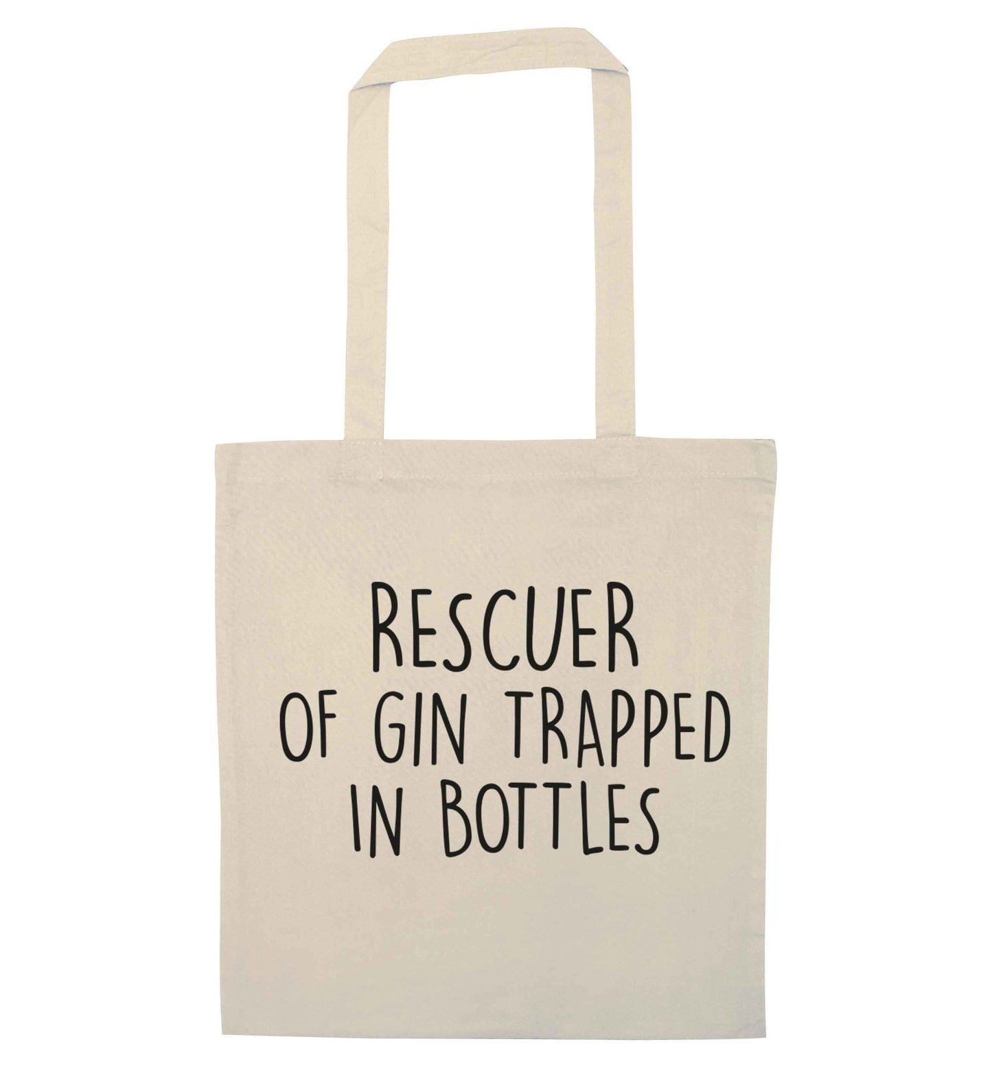 Rescuer of gin trapped in bottles natural tote bag