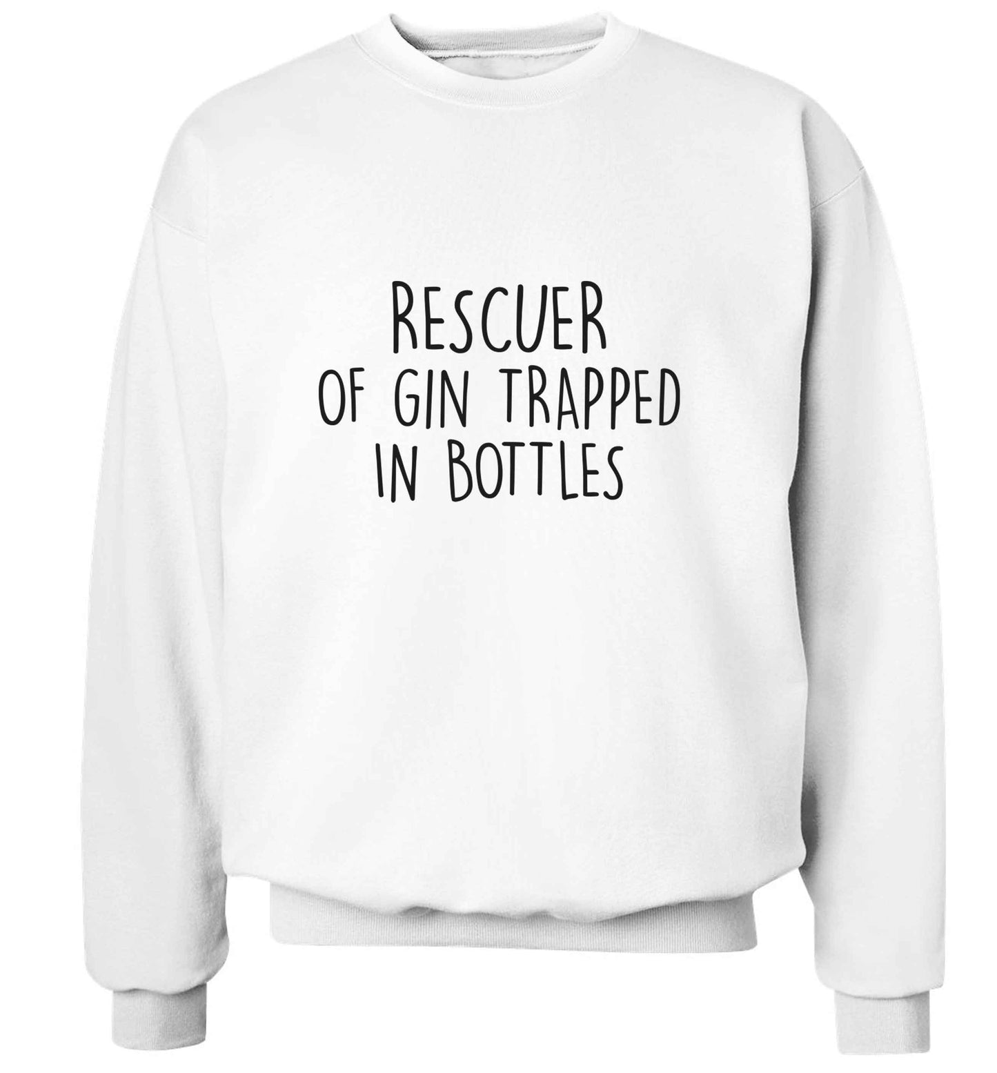 Rescuer of gin trapped in bottles adult's unisex white sweater 2XL