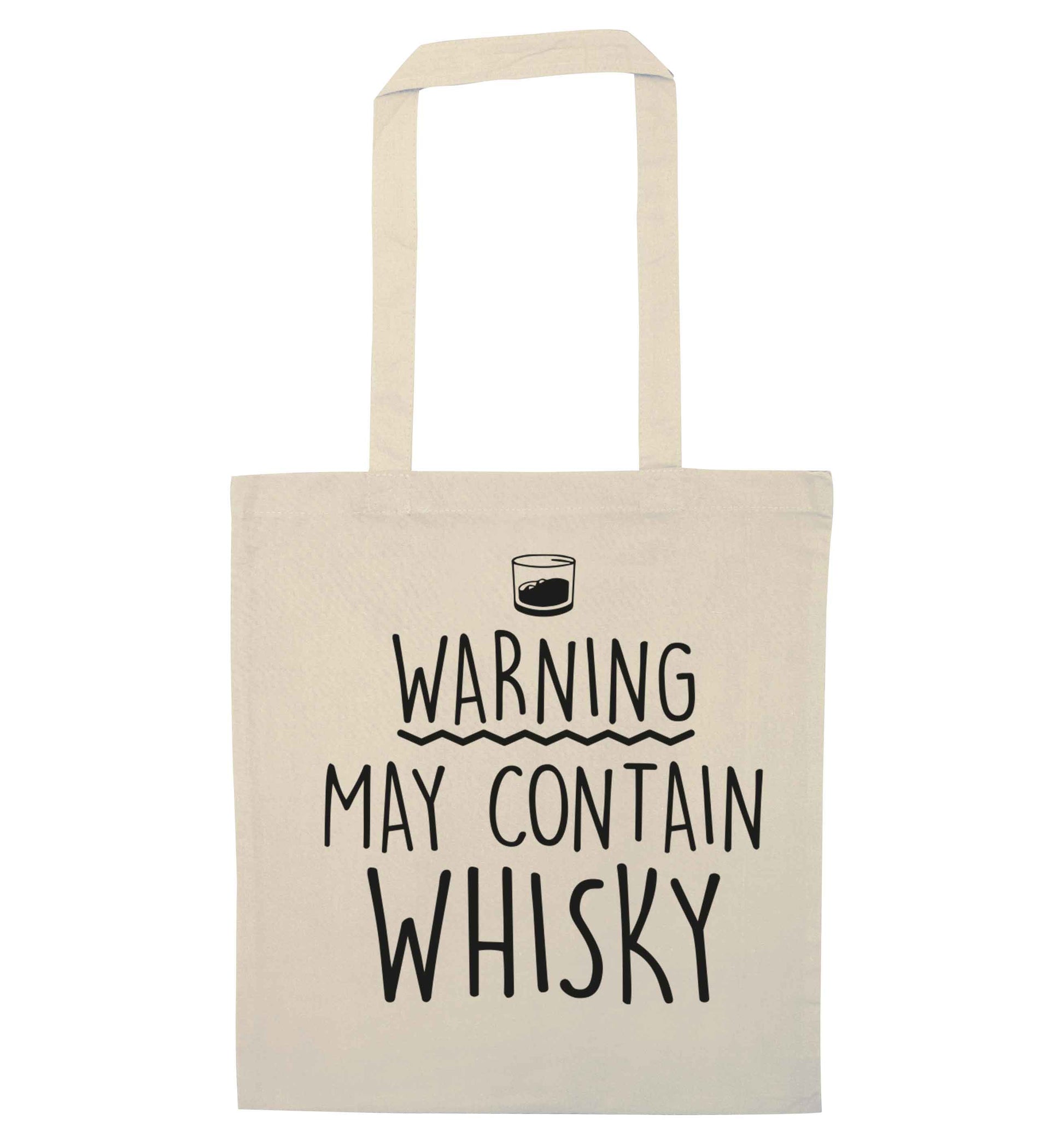 Warning may contain whisky natural tote bag
