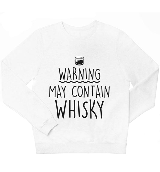 Warning may contain whisky adults unisex white hoodie 2XL
