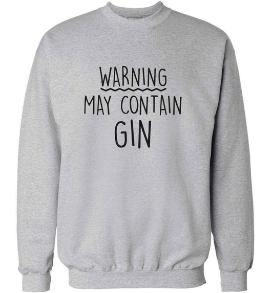 Warning may contain gin adult's unisex grey sweater 2XL