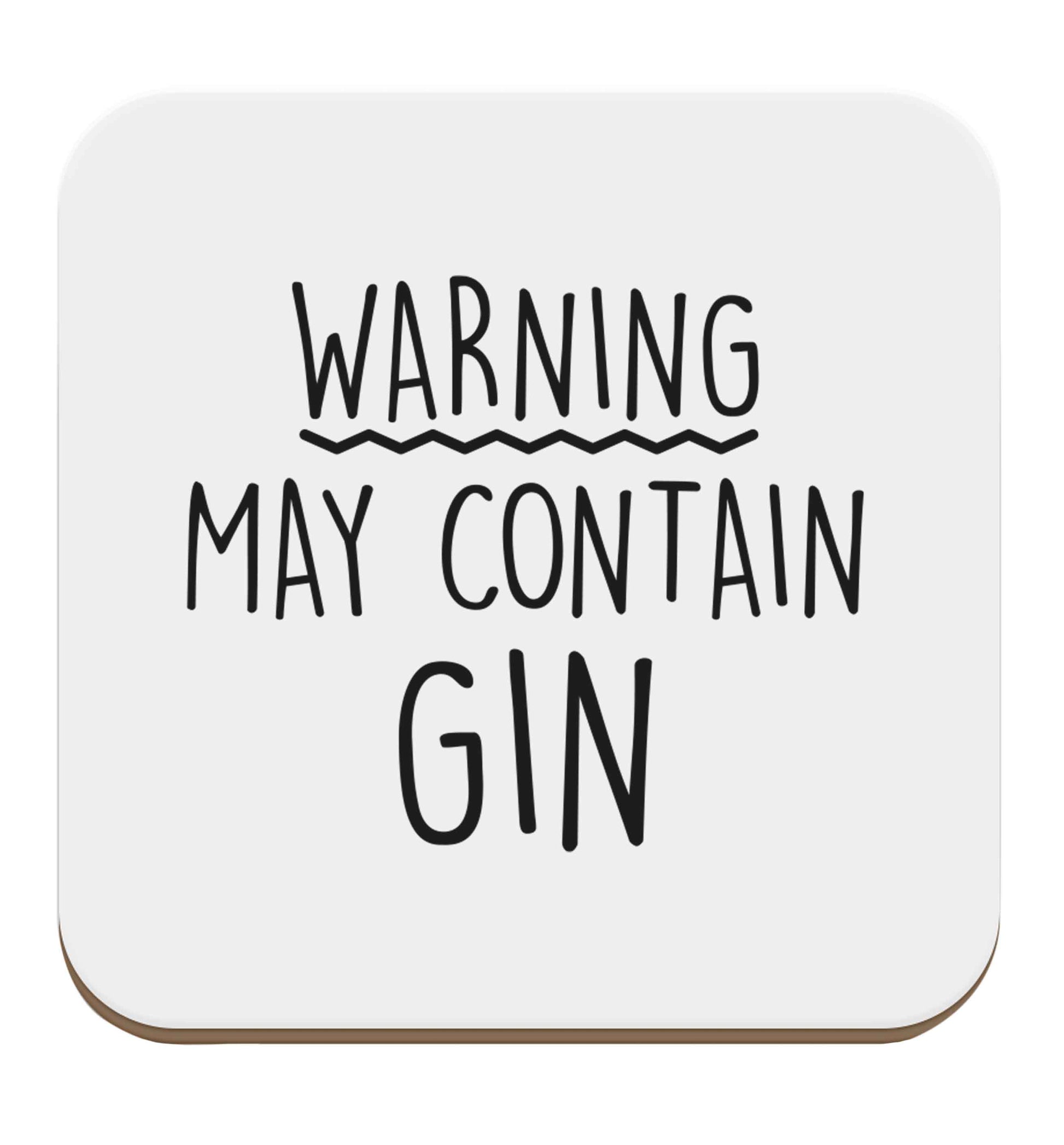 Warning may contain gin set of four coasters