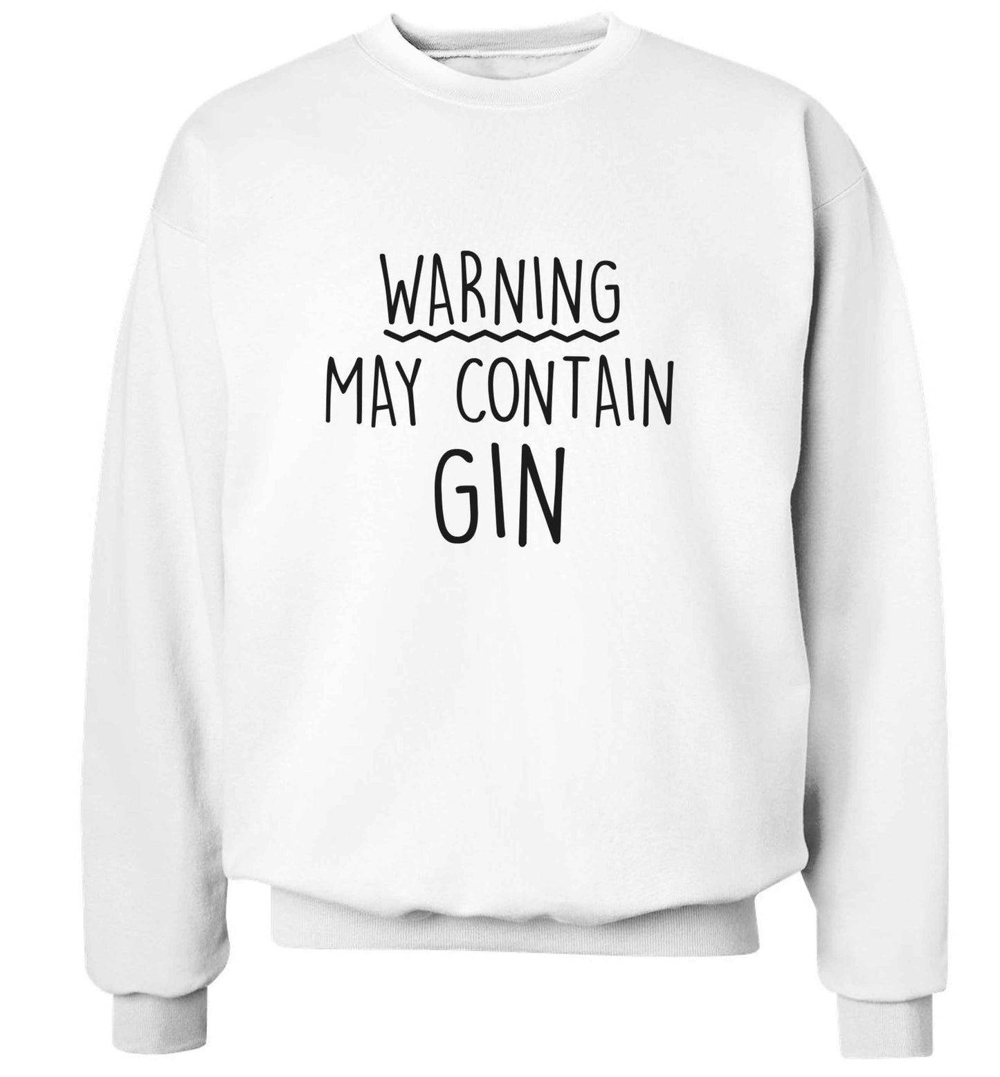 Warning may contain gin adult's unisex white sweater 2XL