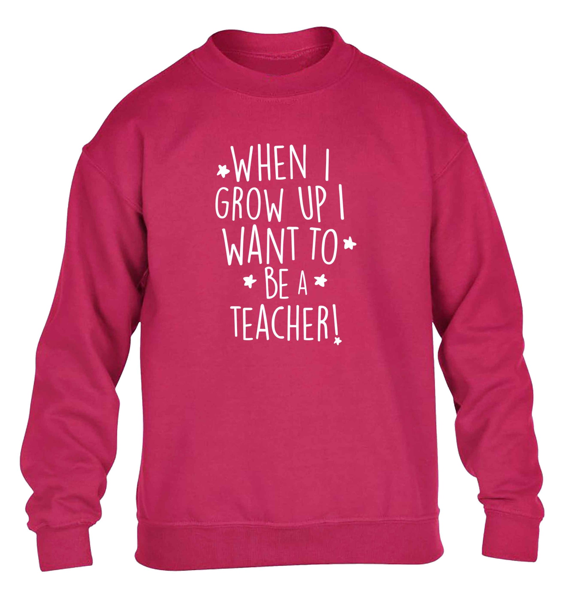 When I grow up I want to be a teacher children's pink sweater 12-13 Years
