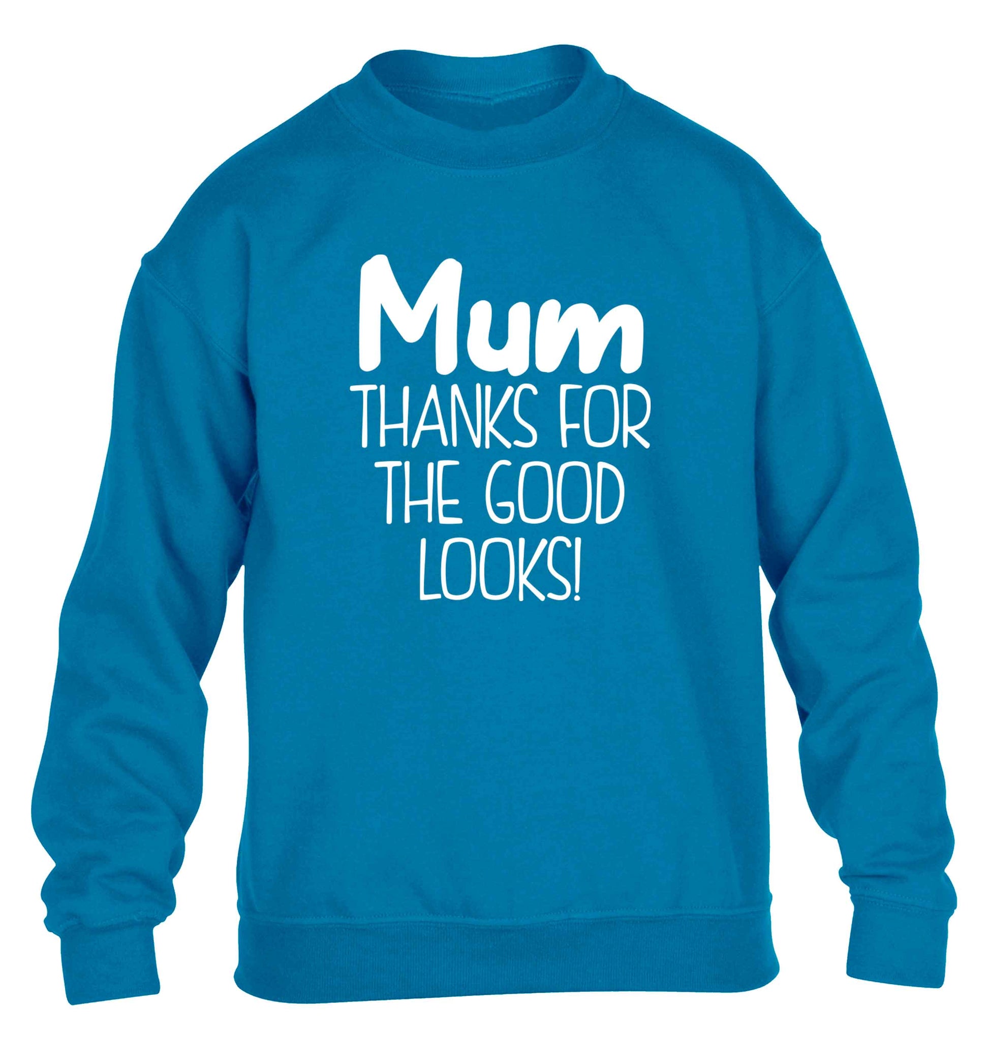 Mum thanks for the good looks! children's blue sweater 12-13 Years