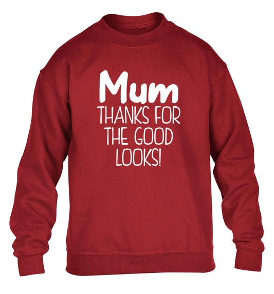 Mum thanks for the good looks! children's grey sweater 12-13 Years