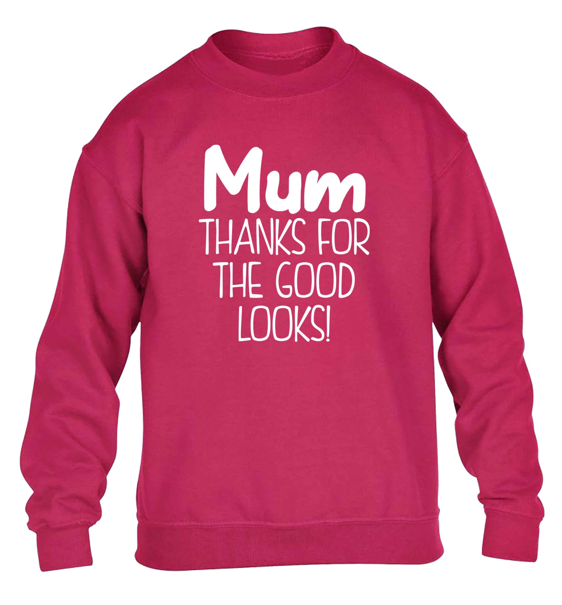 Mum thanks for the good looks! children's pink sweater 12-13 Years
