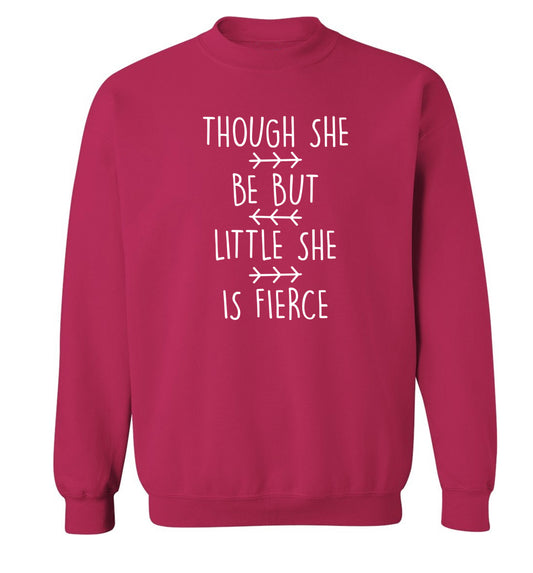 Though she be little she be fierce Adult's unisex pink Sweater 2XL