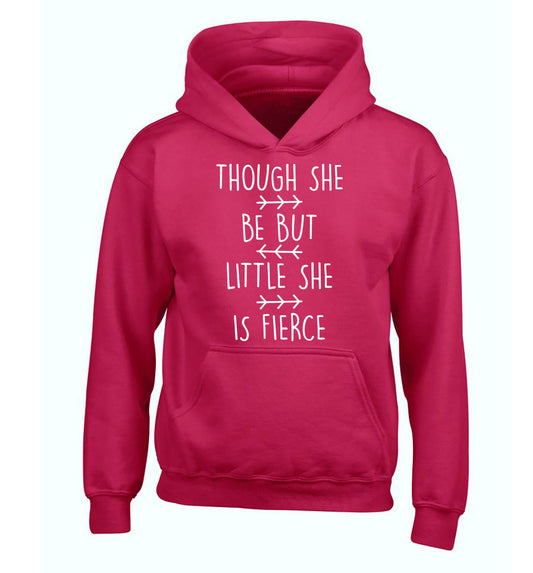 Though she be little she be fierce children's pink hoodie 12-14 Years