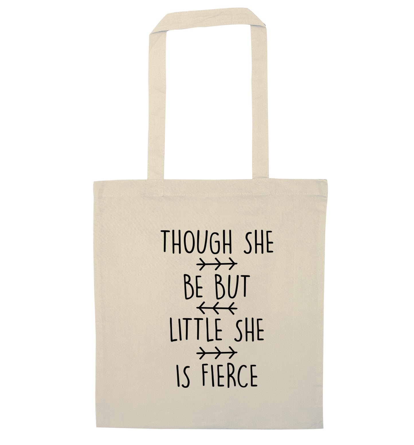 Though she be little she be fierce natural tote bag
