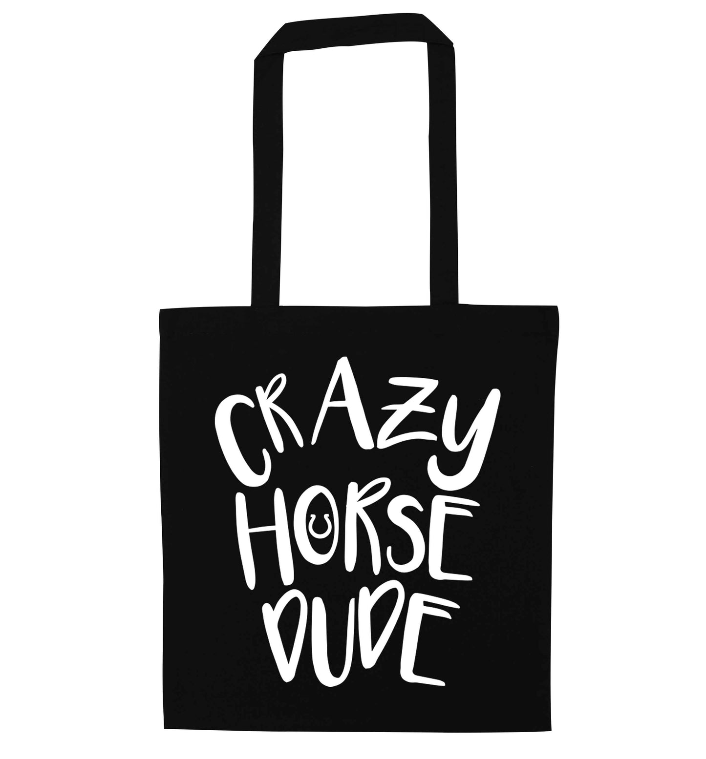 Crazy horse dude black tote bag