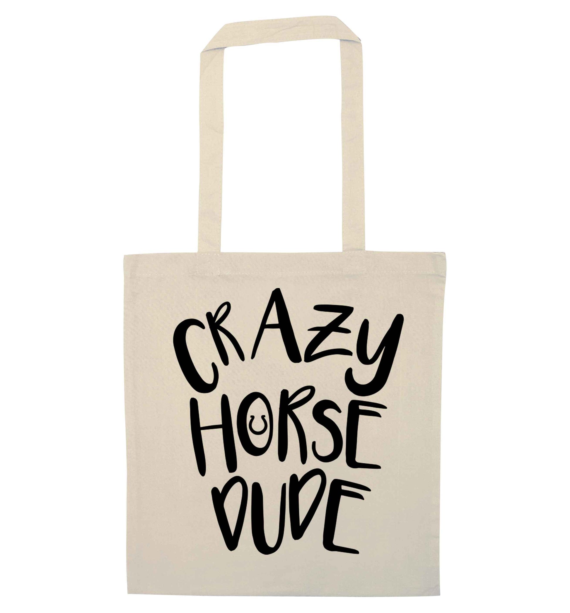 Crazy horse dude natural tote bag