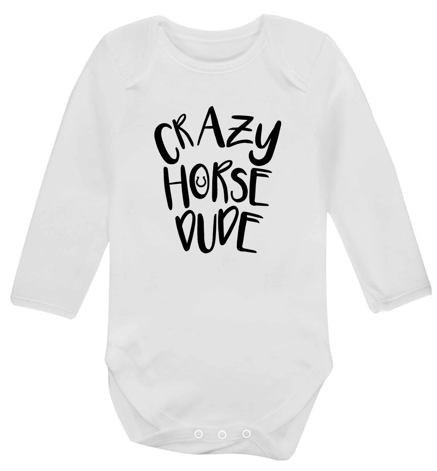 Crazy horse dude baby vest long sleeved white 6-12 months
