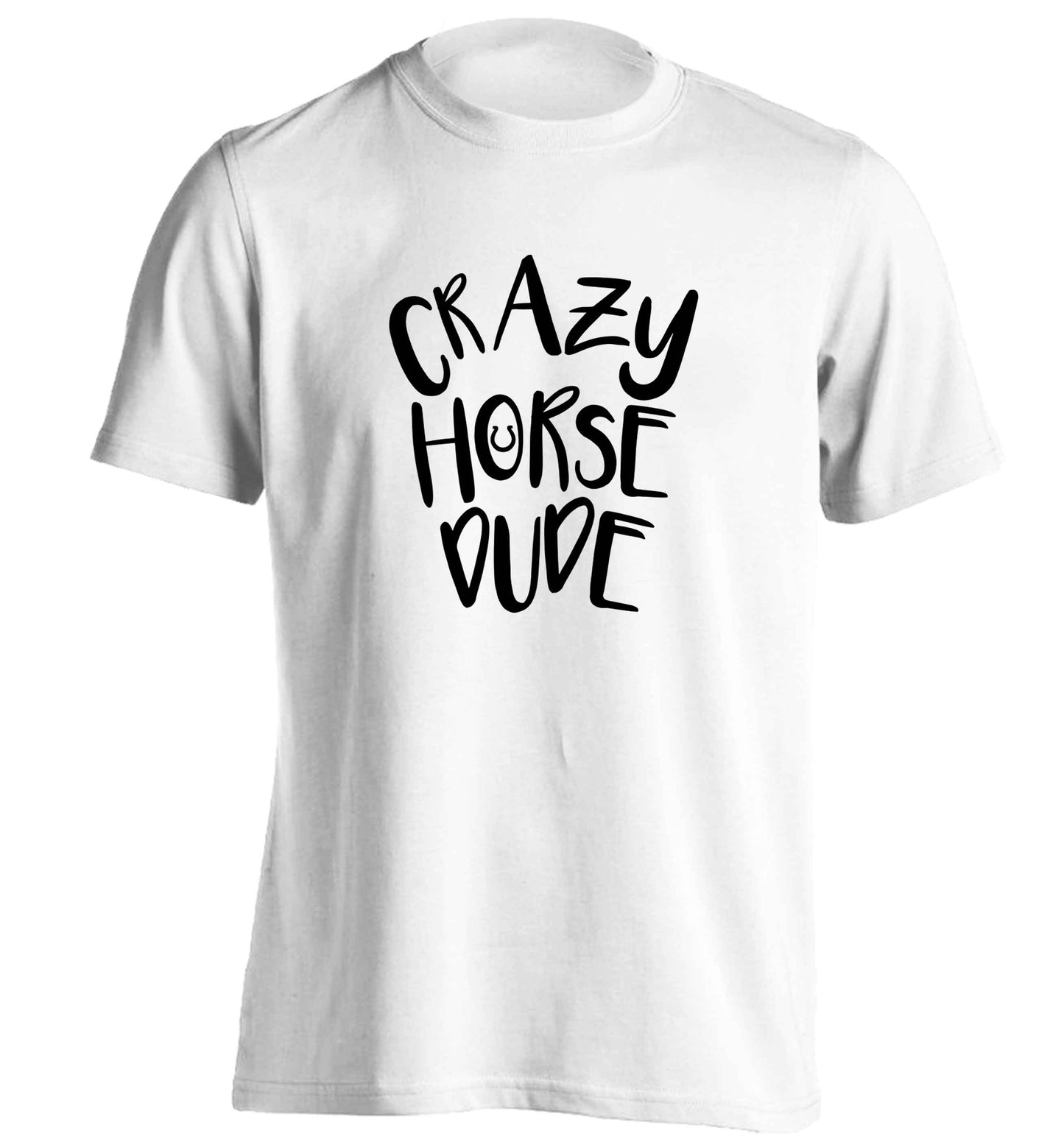 Crazy horse dude adults unisex white Tshirt 2XL