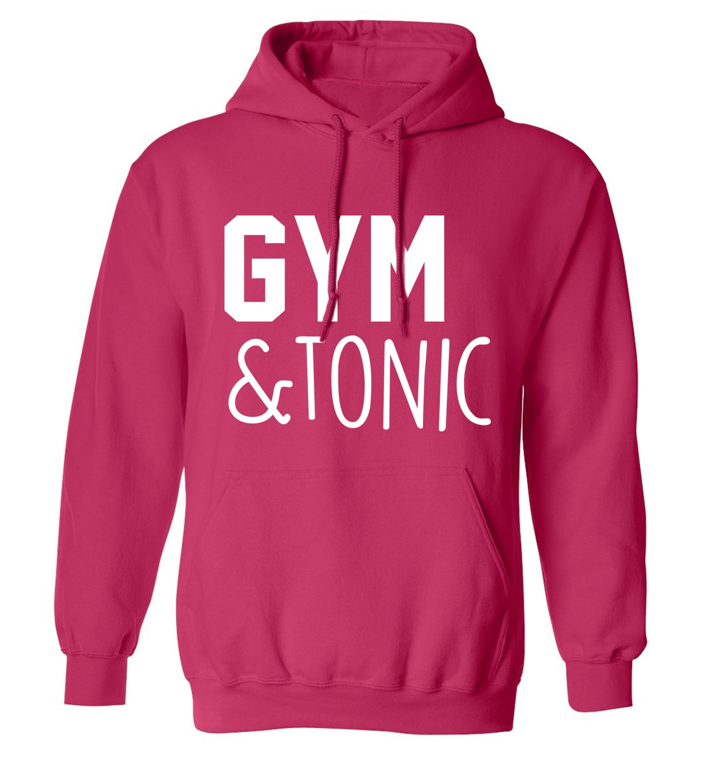 Gym and tonic adults unisex pink hoodie 2XL