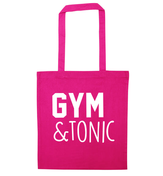 Gym and tonic pink tote bag