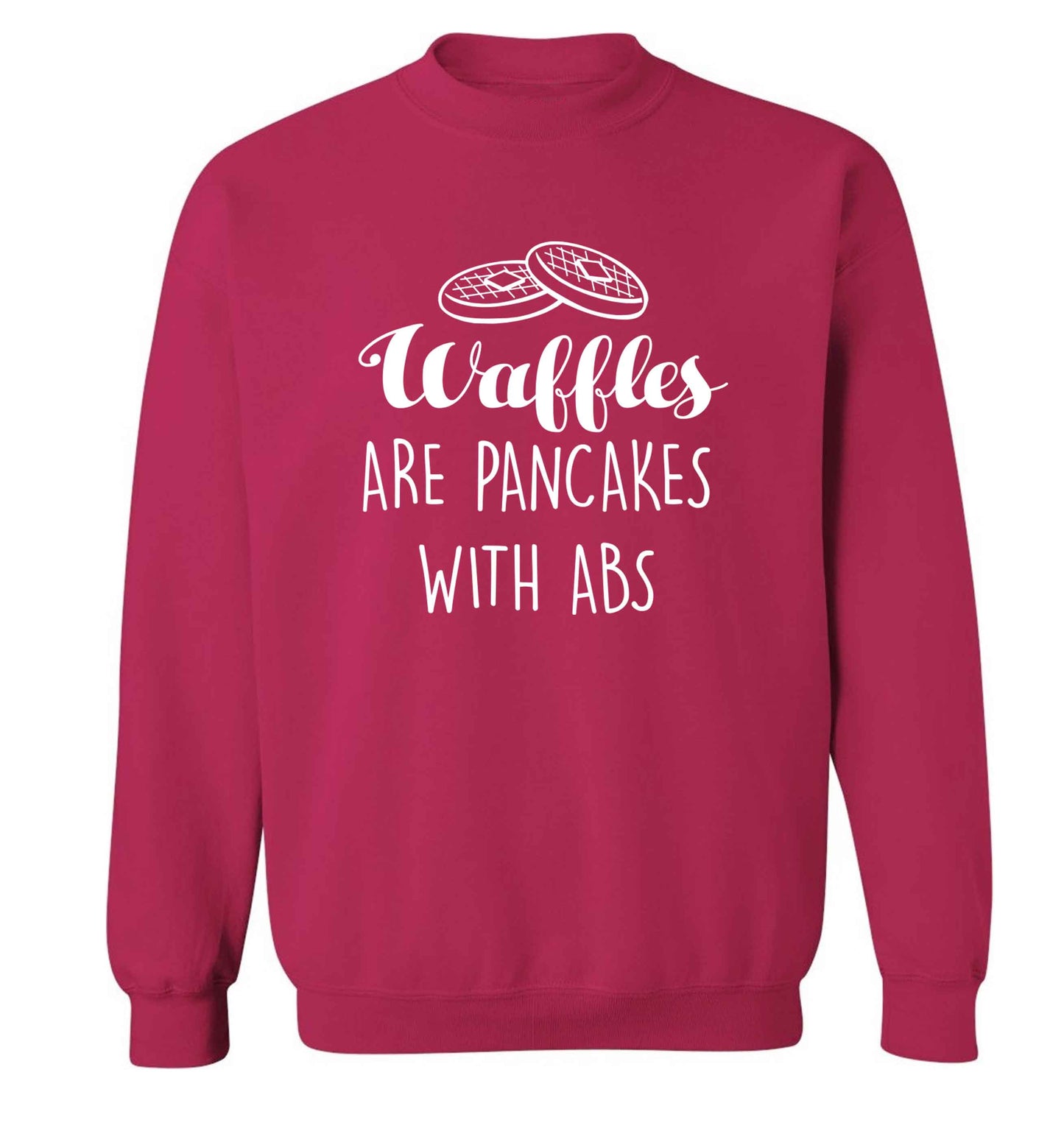 Waffles are just pancakes with abs adult's unisex pink sweater 2XL