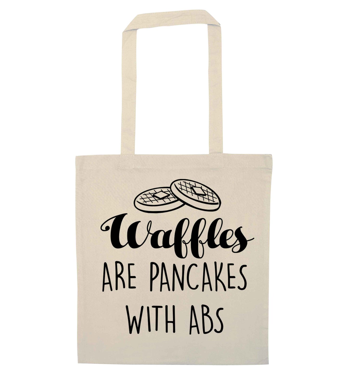 Waffles are just pancakes with abs natural tote bag