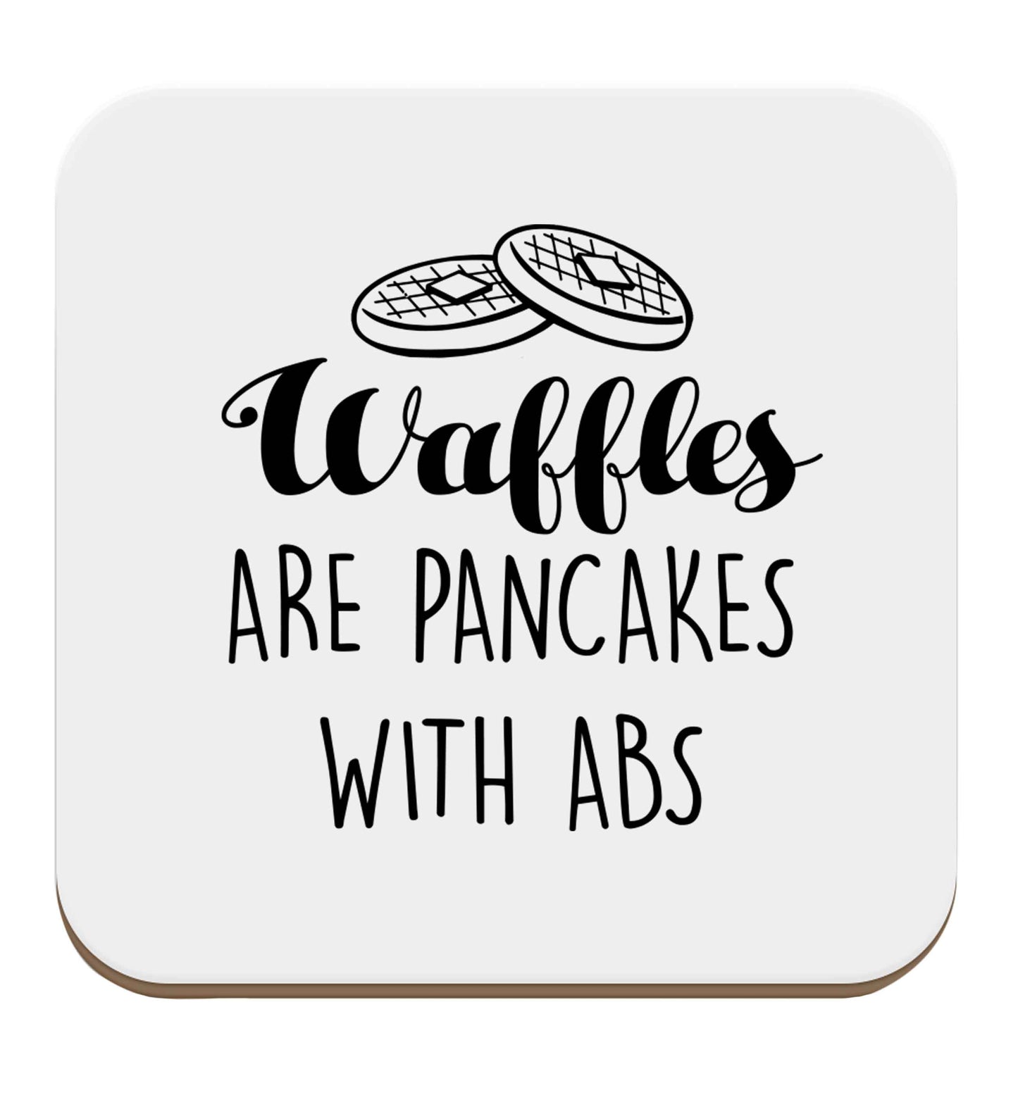 Waffles are just pancakes with abs set of four coasters