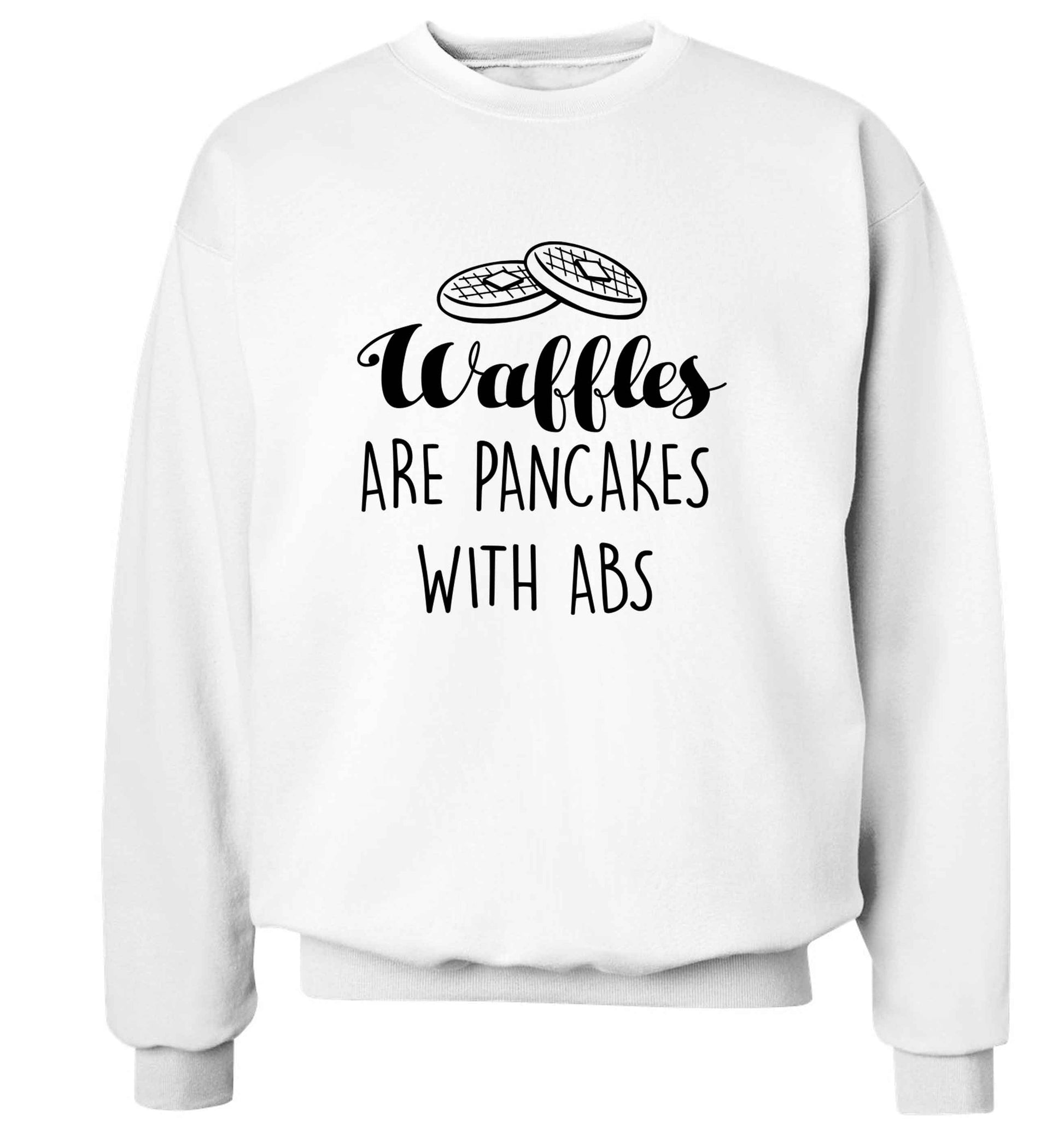 Waffles are just pancakes with abs adult's unisex white sweater 2XL