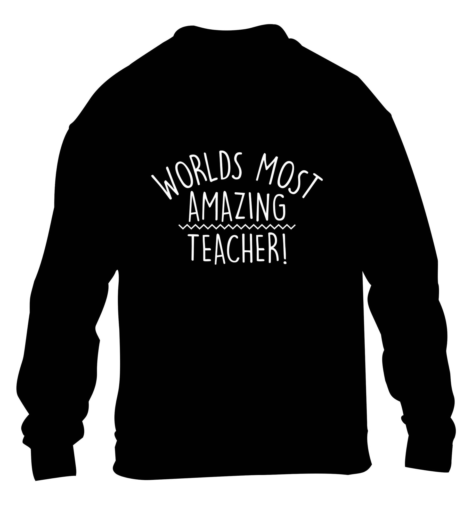 Worlds most amazing teacher children's black sweater 12-13 Years