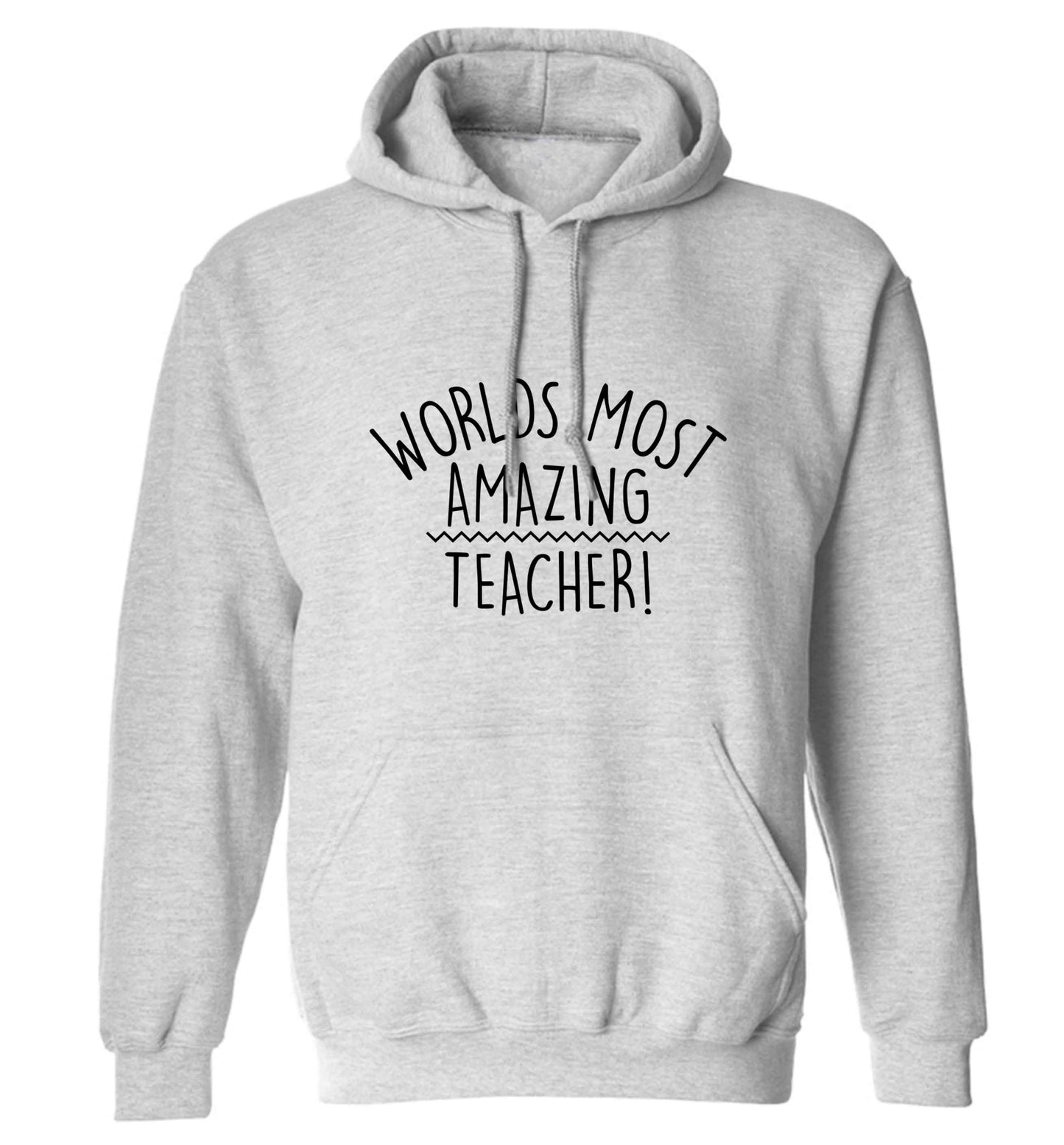 Worlds most amazing teacher adults unisex grey hoodie 2XL