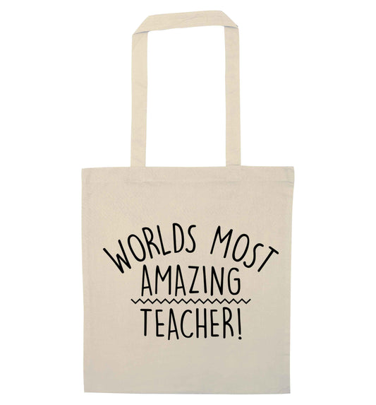 Worlds most amazing teacher natural tote bag