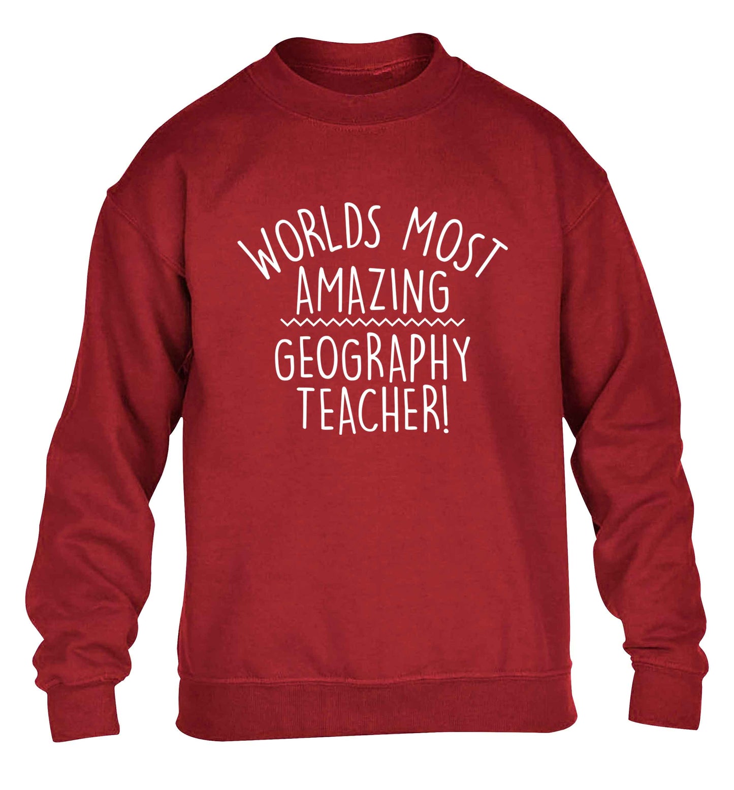 Worlds most amazing geography teacher children's grey sweater 12-13 Years