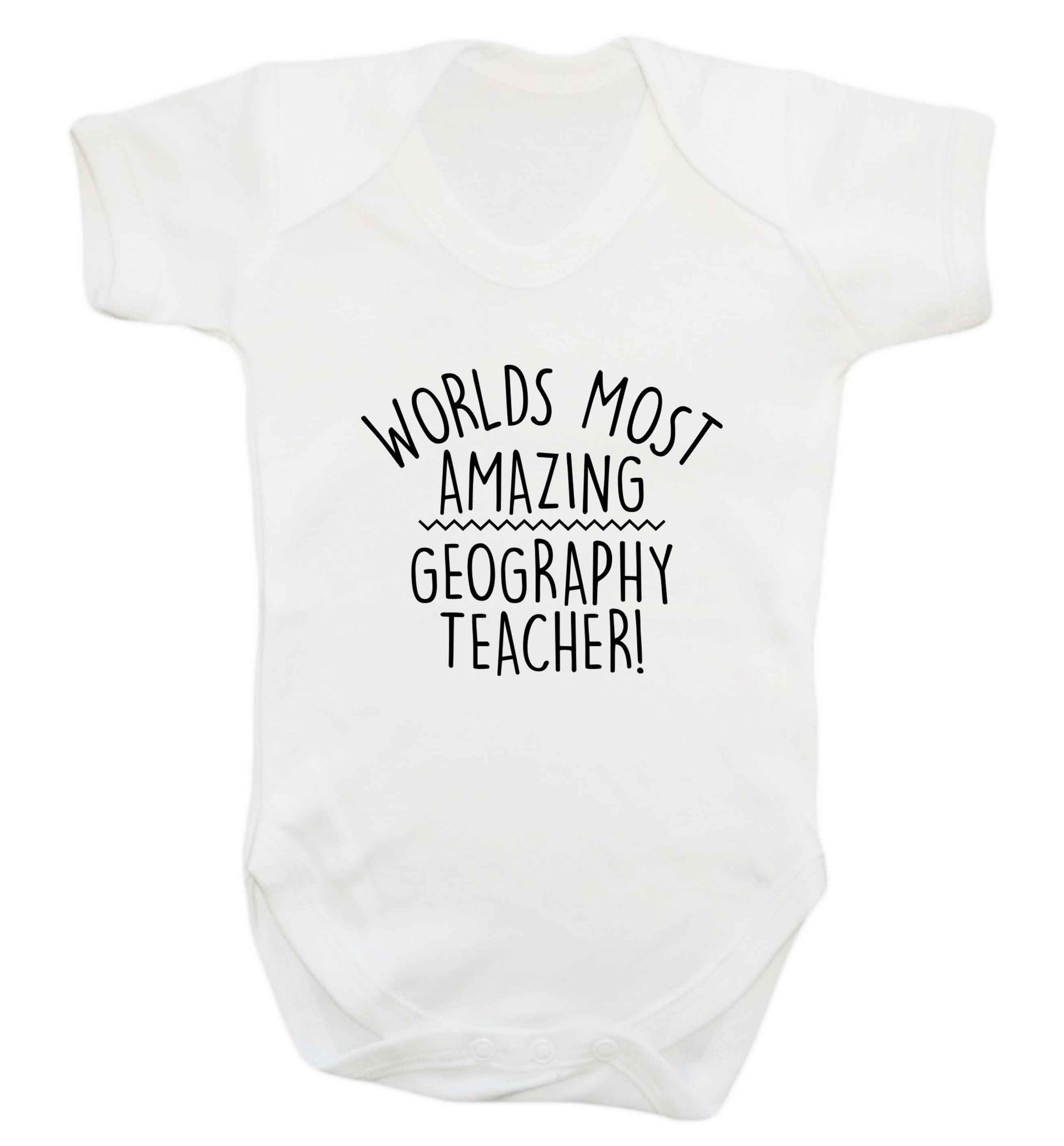 Worlds most amazing geography teacher baby vest white 18-24 months