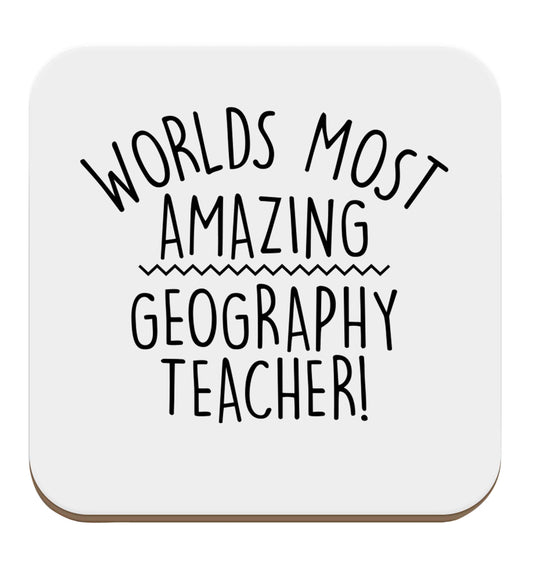 Worlds most amazing geography teacher set of four coasters