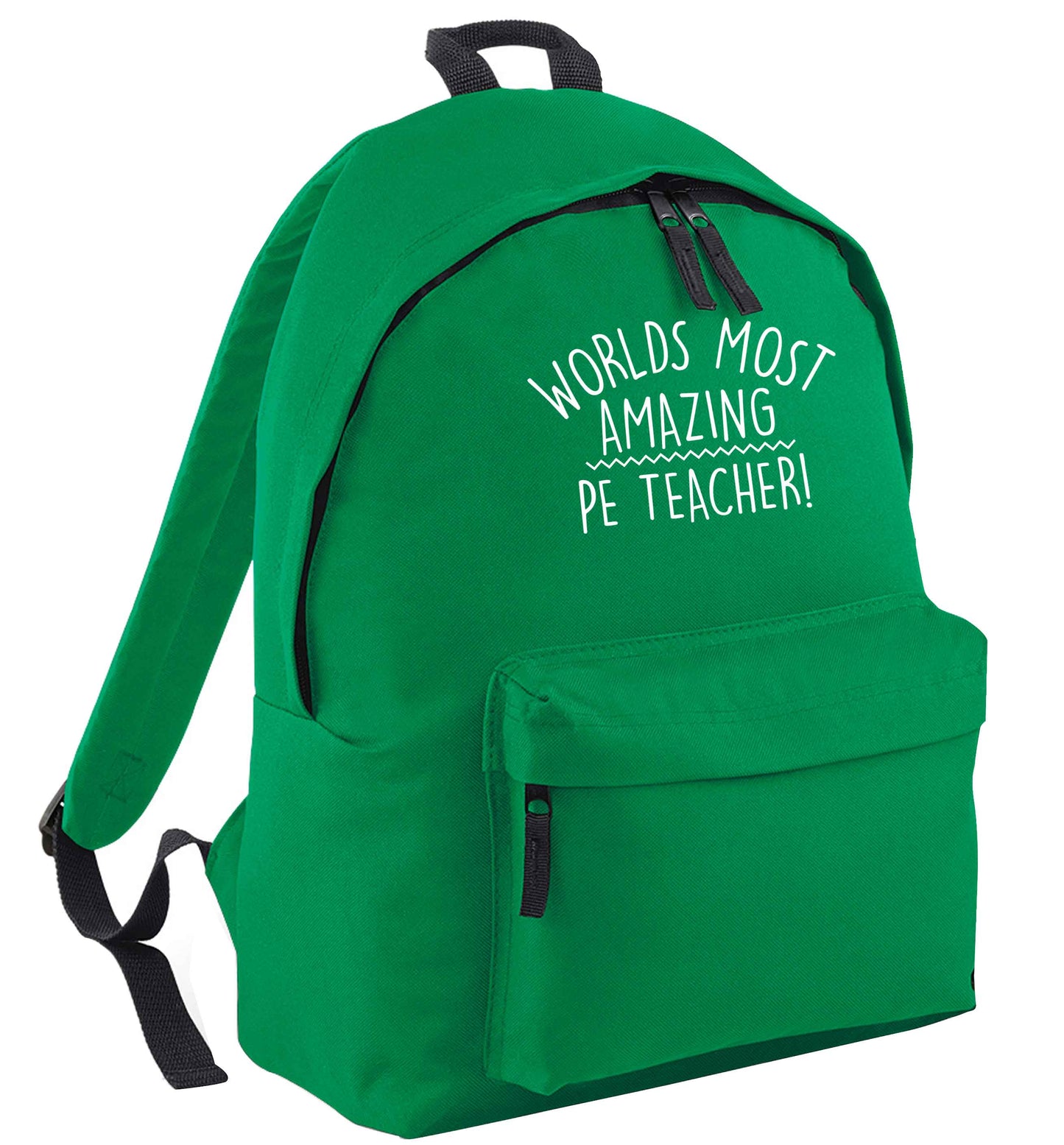 Worlds most amazing PE teacher green adults backpack