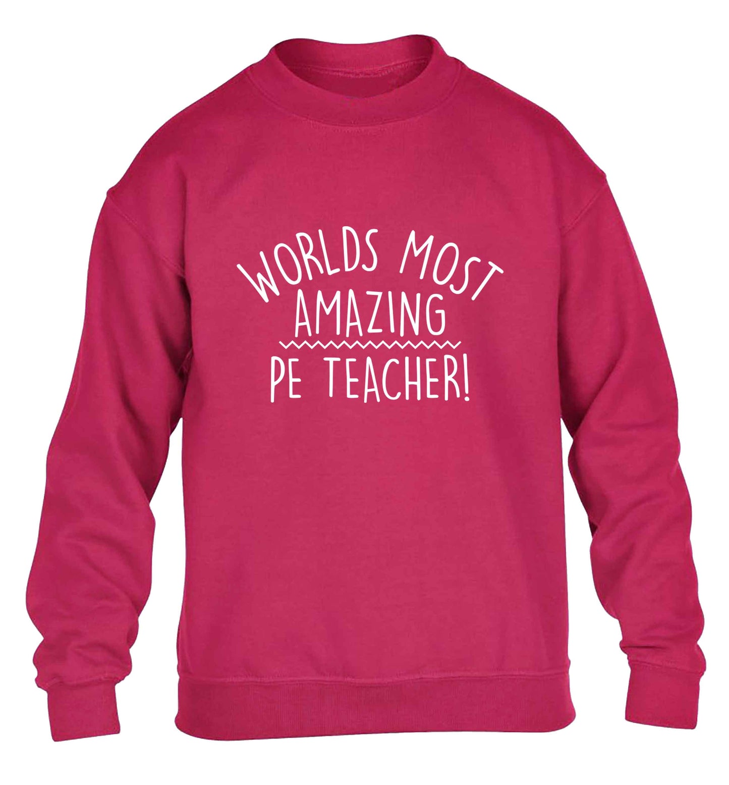 Worlds most amazing PE teacher children's pink sweater 12-13 Years