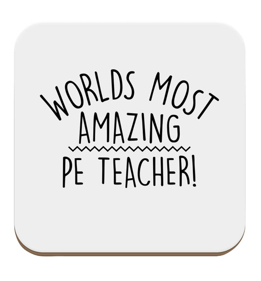 Worlds most amazing PE teacher set of four coasters