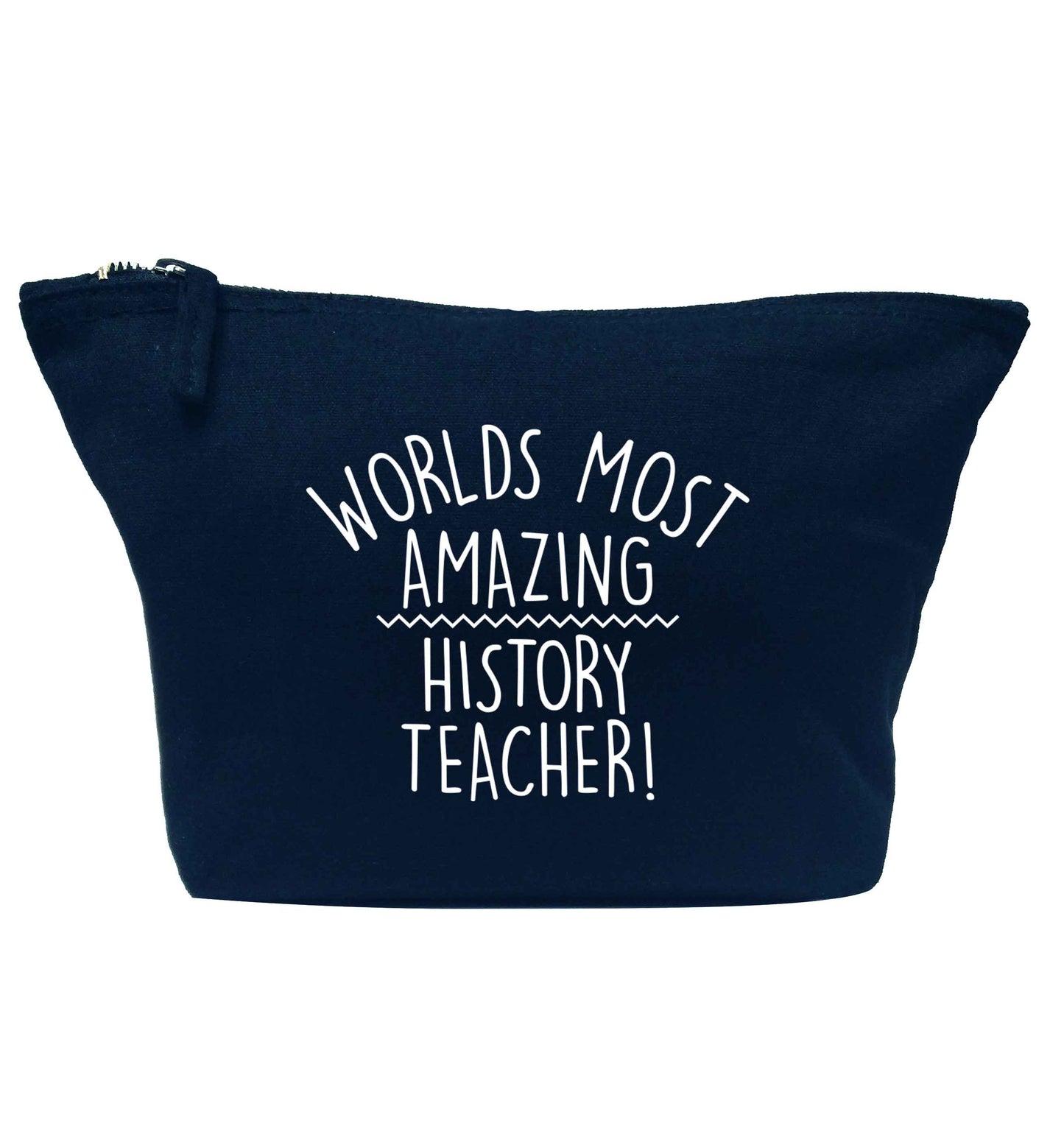 Worlds most amazing History teacher navy makeup bag