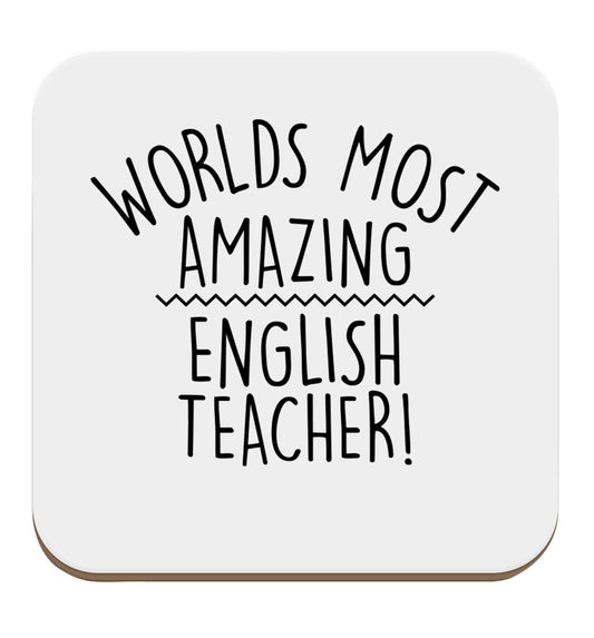 Worlds most amazing English teacher set of four coasters