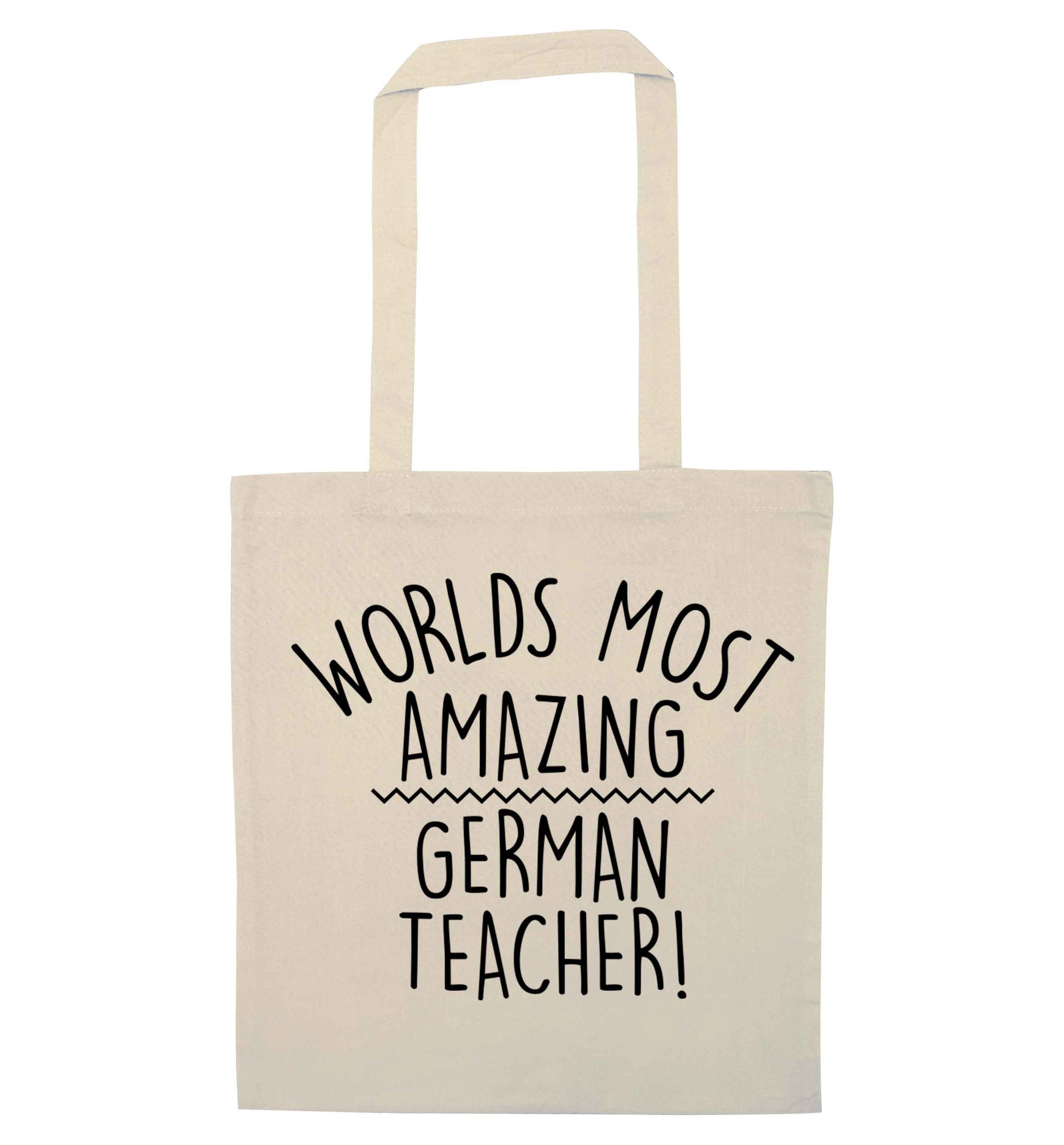 Worlds most amazing German teacher natural tote bag