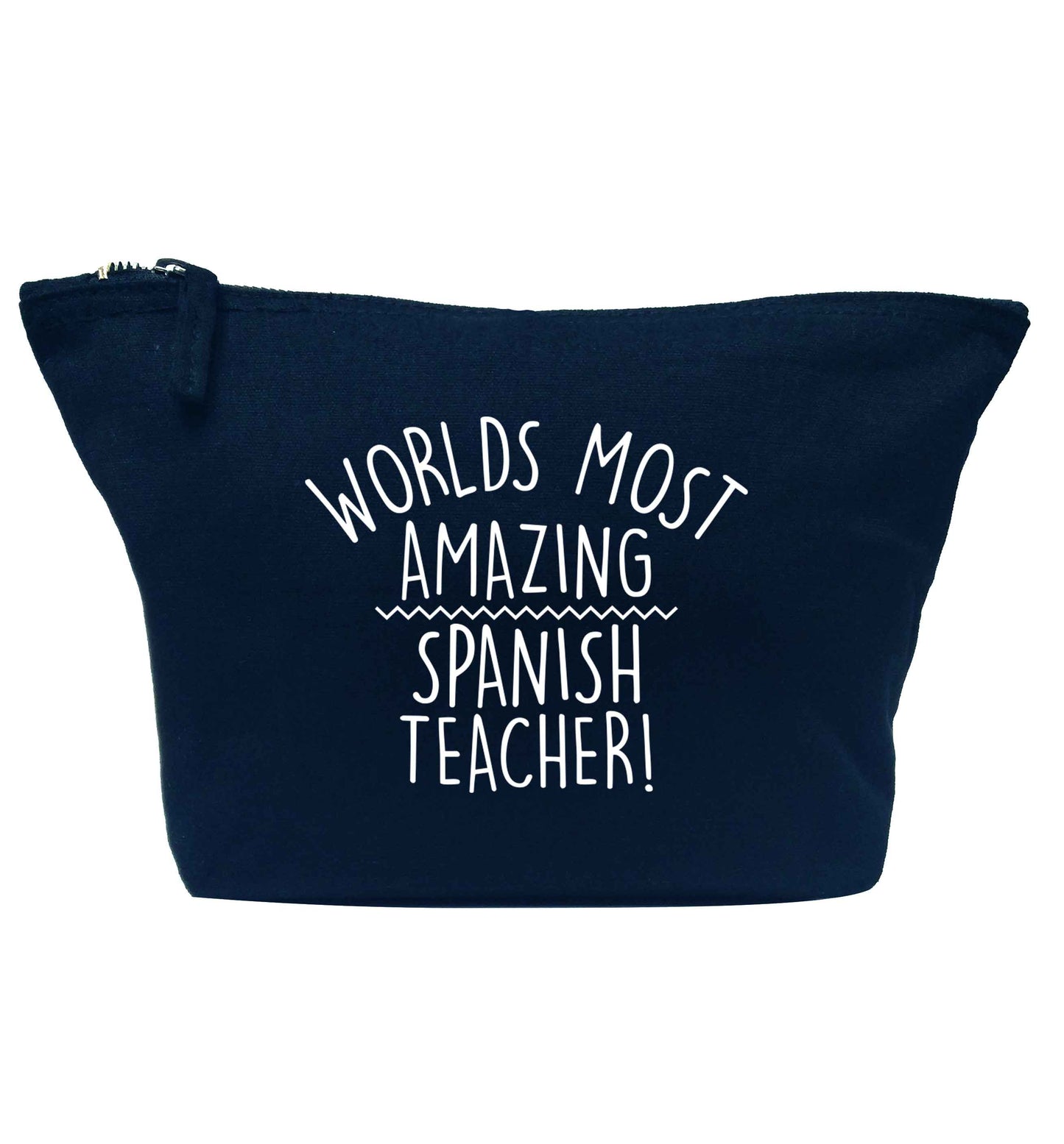 Worlds most amazing Spanish teacher navy makeup bag