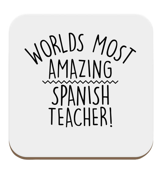 Worlds most amazing Spanish teacher set of four coasters