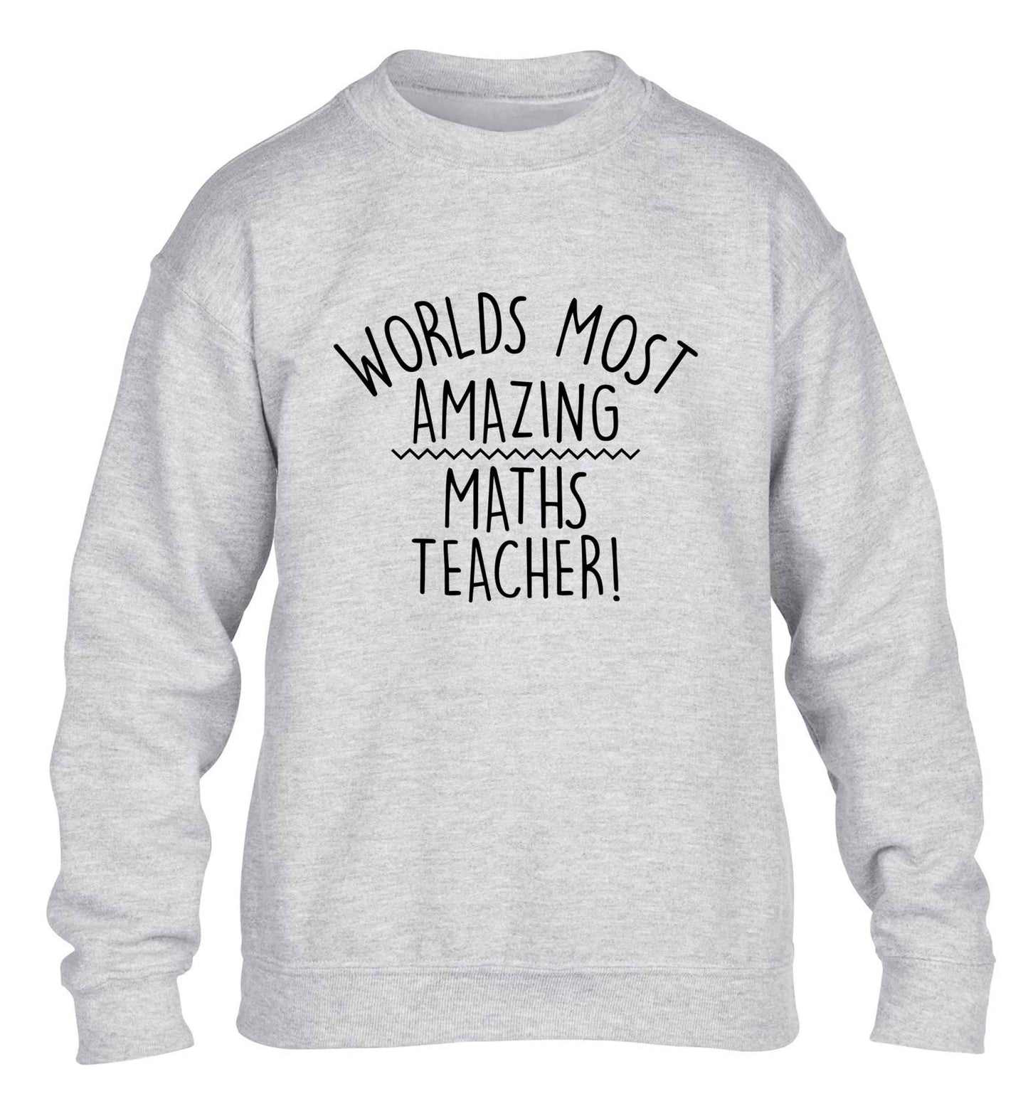 Worlds most amazing maths teacher children's grey sweater 12-13 Years