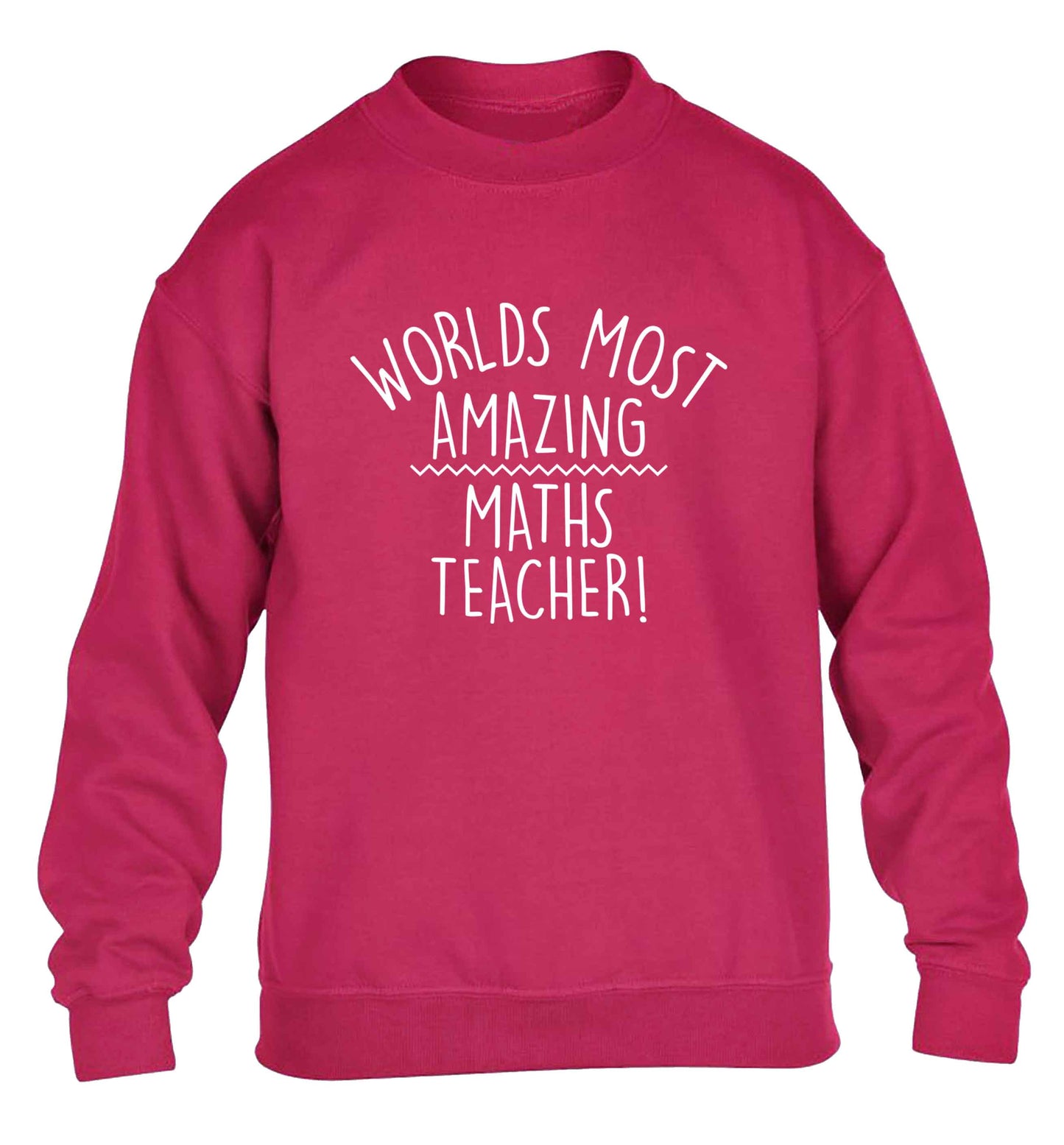 Worlds most amazing maths teacher children's pink sweater 12-13 Years