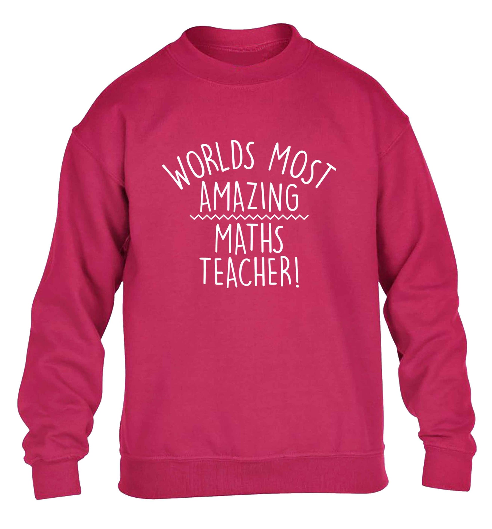 Worlds most amazing maths teacher children's pink sweater 12-13 Years