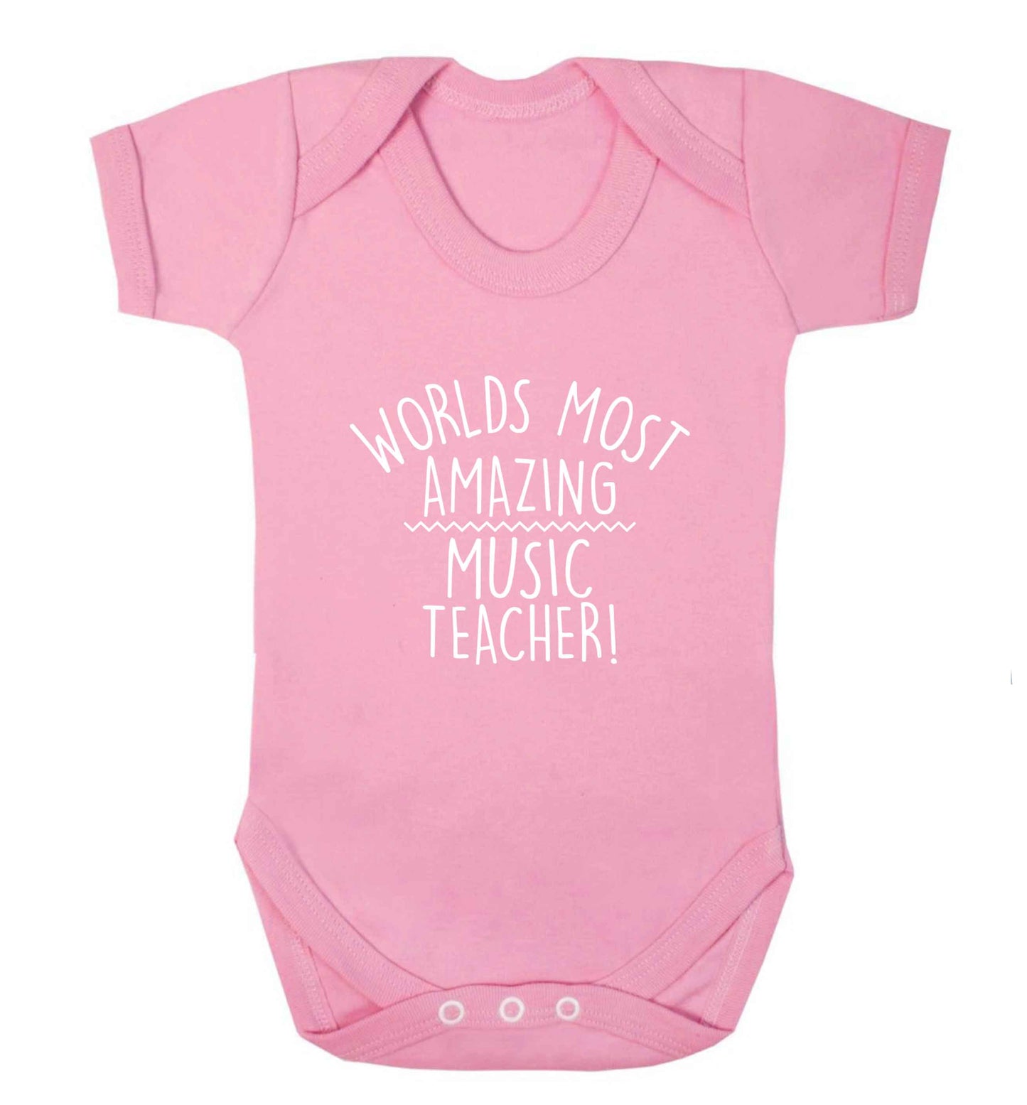 Worlds most amazing music teacher baby vest pale pink 18-24 months